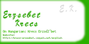 erzsebet krecs business card